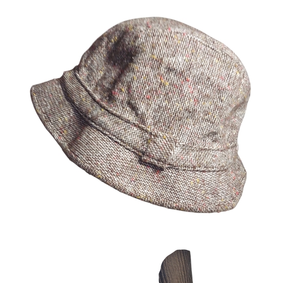 The Vagabond Pocket Hat Vintage Union Made Fedora Brown Red Tweed - Picture 10 of 15